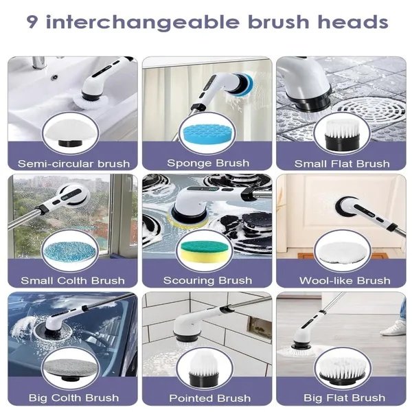 9 REPLACEABLE BRUSH HEADS FOR VERSATILE CLEANING - Image 3