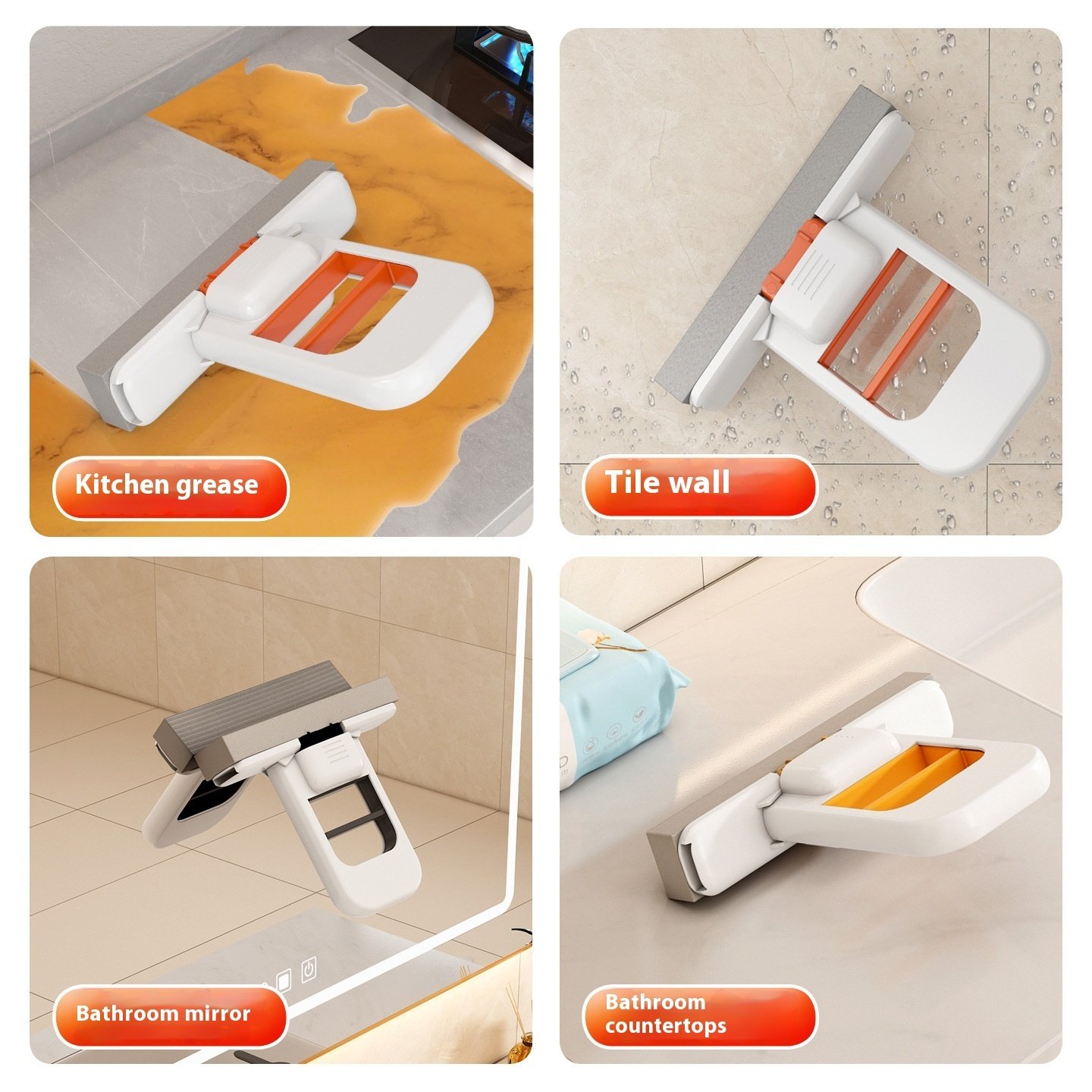 Handheld Mini Foldable Desktop Mop Small Cotton Mops Sponge Cleaning Tool For Bathroom Kitchen Desktop Glass Living Room Car - Image 8